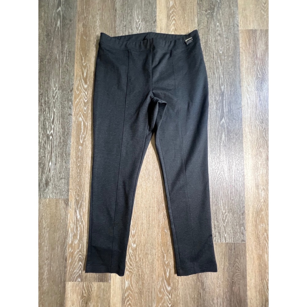 Calvin Klein Leggings Womens L Black Textured Front Seam Pull On Work Pants